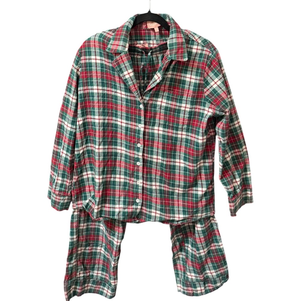 Show Me Your Mumu Classic PJ Set Holiday Plaid Green Red Cotton Small